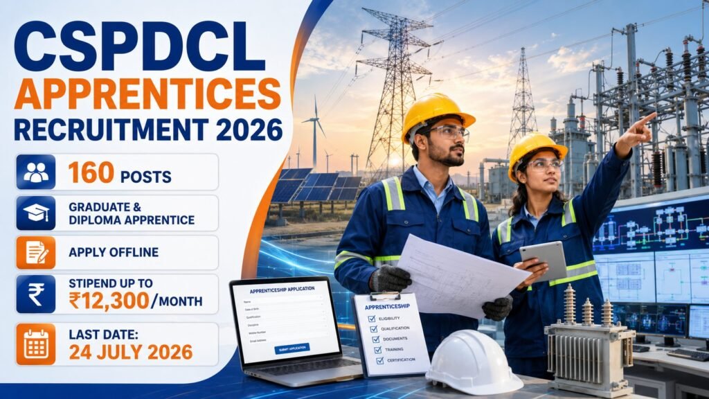 CSPDCL Apprentices Recruitment 2026 Notification Out – Apply Offline for 160 Graduate & Diploma Apprentice Posts
