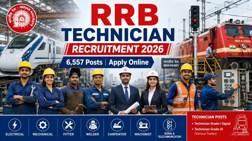 RRB Technician Recruitment 2026 Notification Out – Apply Online for 6,557 Technician Grade-I Signal & Grade-III Posts